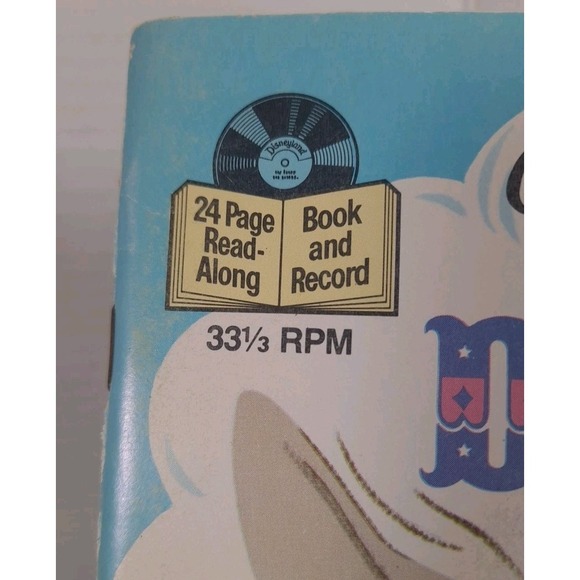 1977 Walt Disney 24 Page Read Along Book & Record 33 1/3 RPM Dumbo #324 - Picture 2 of 10